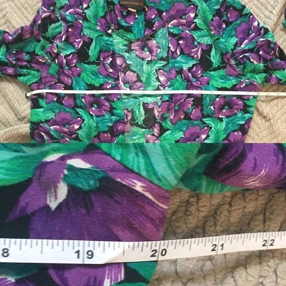 VTG Green Floral Print Light Weight Blazer - Picture 2 of 5